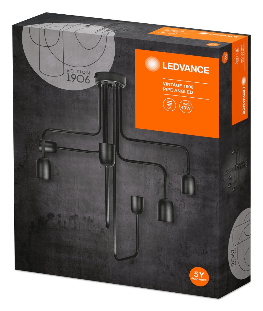 Ledvance Vintage 1906 Pipe Angled max. 60W /6xE27 mennyezeti lámpatest