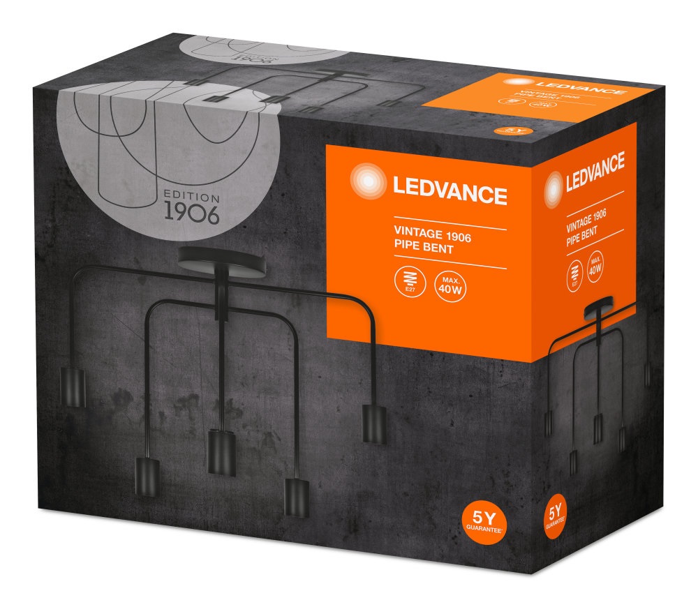Ledvance Vintage 1906 Pipe Bent max. 60W/6xE27 mennyezeti lámpatest