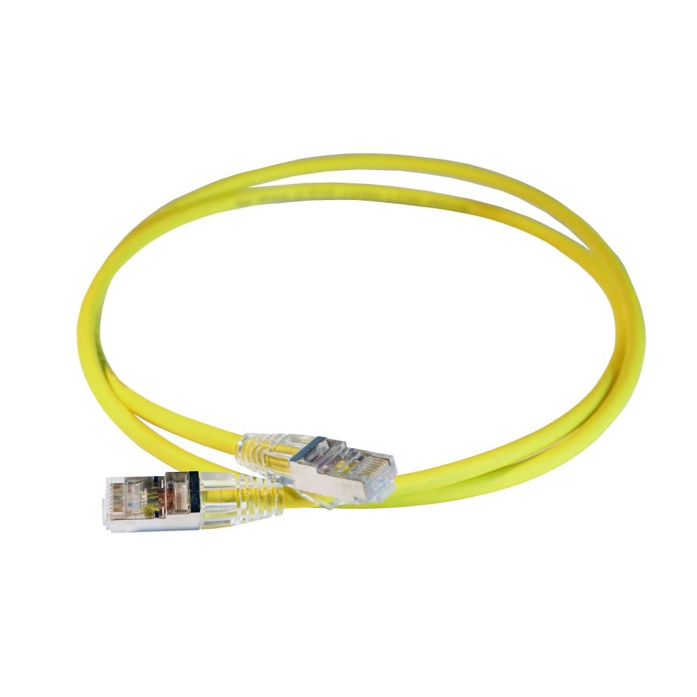Legrand 051551 RJ45-RJ45 Cat6A árnyékolt (S/FTP) LSZH (LSOH) 1 méter sárga d: 5,2mm AWG28 LCS3 patch kábel