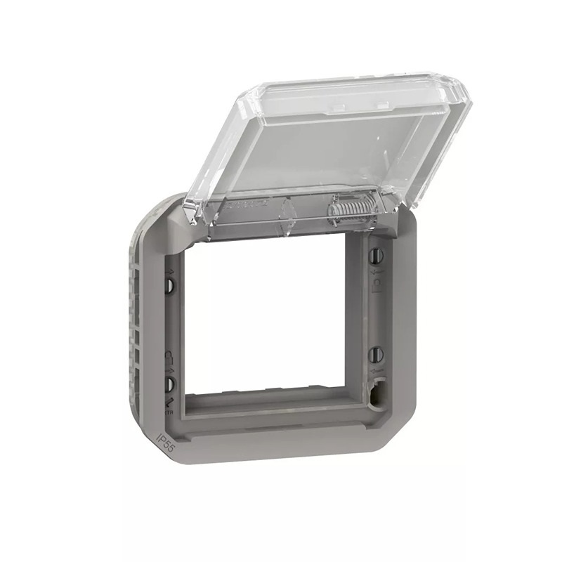 Legrand 069580L Plexo 55 Program Mosaic adapter füstszínű csapófedéllel, szürke