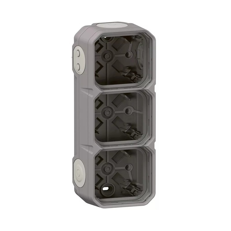 Legrand 069680L Plexo 55 falon kívüli 3-as doboz, membrános, szürke