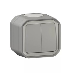 Legrand 069715L Plexo 55 falon kívüli kettős váltókapcsoló 10A, összeszerelt, szürke