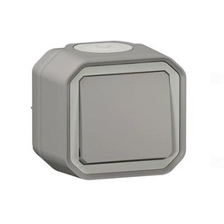 Legrand 069720L Plexo55 N101 nyomó betét komplett házban 1z szürke IP55 falonkívüli nyomógomb