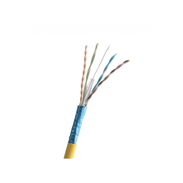 Legrand 632746 Cat6A árnyékolt (F/UTP) 2x4 érpár (AWG24) PVC sárga Eca 500m-kábeldob Linkeo C fali kábel