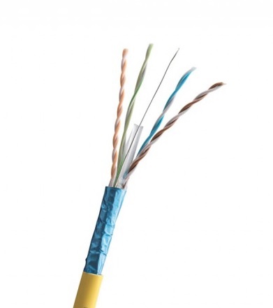 Legrand 632746 Cat6A árnyékolt (F/UTP) 2x4 érpár (AWG24) PVC sárga Eca 500m-kábeldob Linkeo C fali kábel