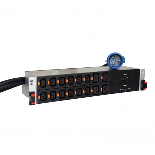 Legrand 646011 intelligens elosztósor(iPDU) 19"/2U mérős KIM: 12xC13 + 4xC19 reteszelhető TÁP: ipari 2P+F 32A 7,4 kW LC