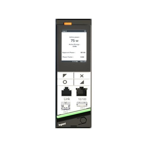 Legrand 646101 19"/1U iPDU elosztósor 1 fázisú 16A 8xC13 C20 csatlakozó kábel nélkül