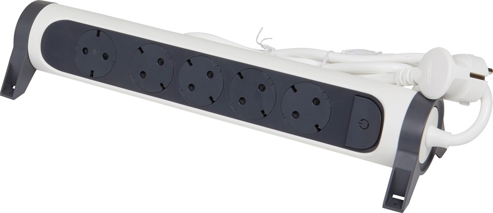 Legrand 694542 5m vezetékkel forgatható fehér 5x2P+F elosztósor