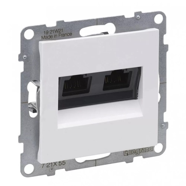 Legrand 721155 Suno Cat.6A UTP 2xRJ45 fehér fali aljzat