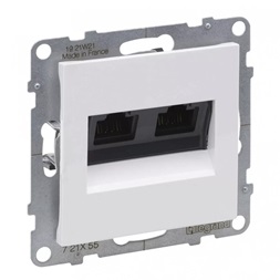 Legrand 721155 Suno Cat.6A UTP 2xRJ45 fehér fali aljzat
