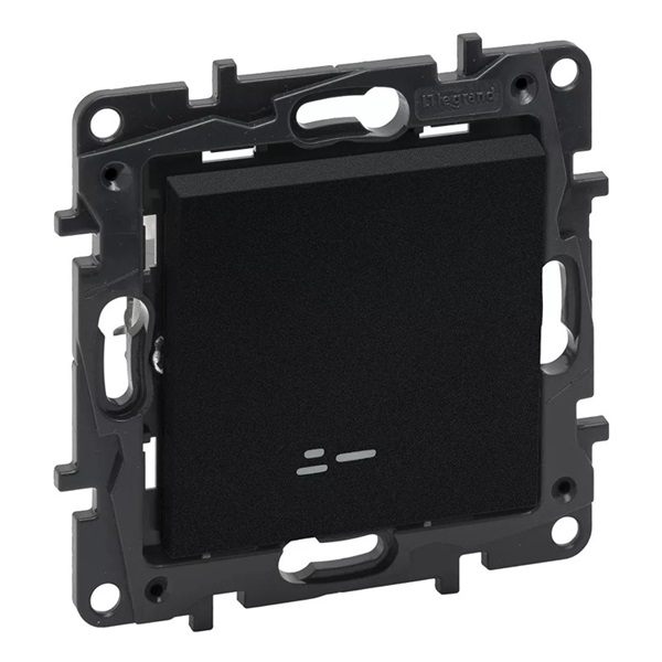 Legrand 863516B Niloé Step váltókapcsoló jelzőfénnyel, 10AX, fekete