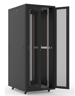Legrand CLD47U8012DD 19" 47U SZÉL:800 MÉLY:1200 MAG:2274 fekete 63% perforált ajtós szerver szekrény Cloudmax/Estap