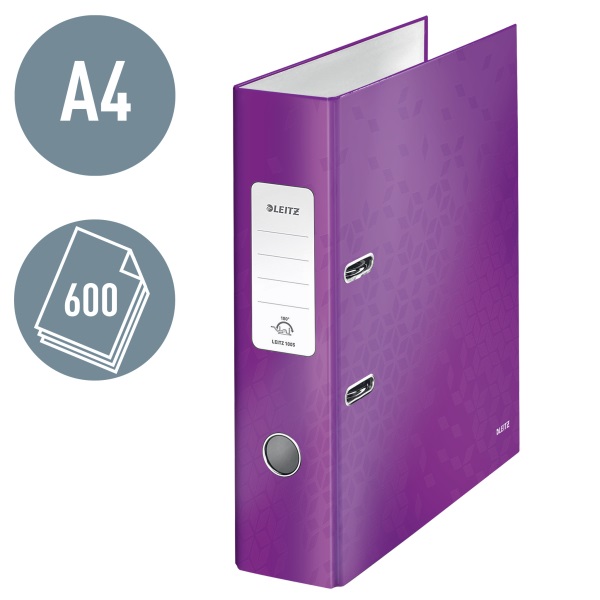 Leitz 180 fok Wow 8cm lila iratrendező