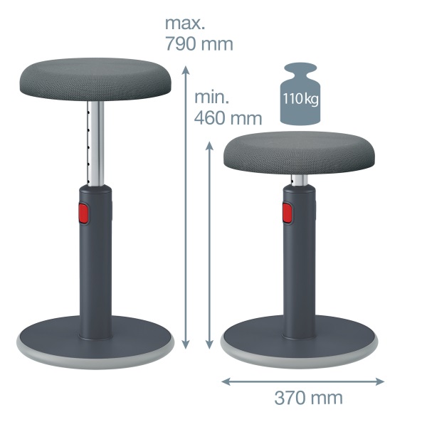 Leitz COSY Ergo Active bársony szürke ergonomikus ülő-álló szék