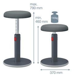 Leitz COSY Ergo Active bársony szürke ergonomikus ülő-álló szék