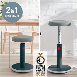 Leitz COSY Ergo Active bársony szürke ergonomikus ülő-álló szék