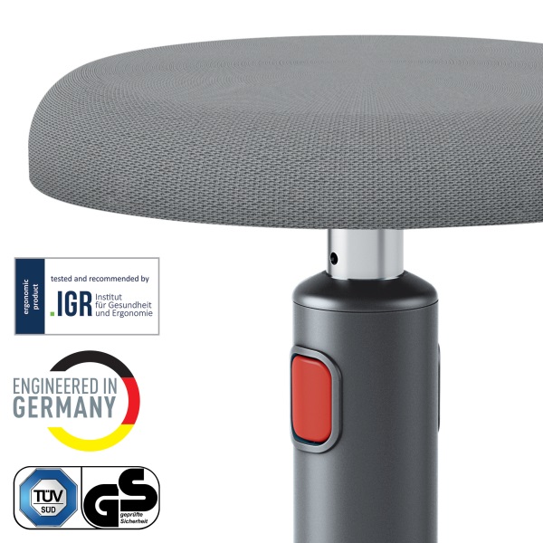 Leitz COSY Ergo Active bársony szürke ergonomikus ülő-álló szék