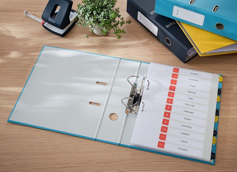 Leitz COSY Soft touch karton 180° széles nyugodt kék iratrendező