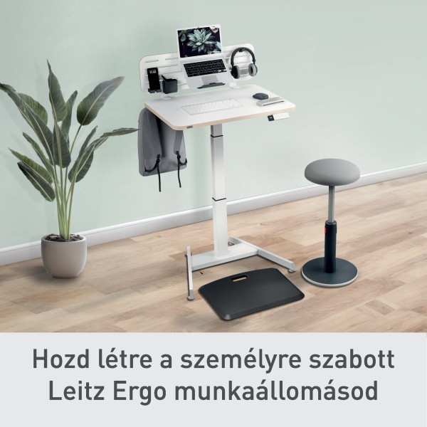 Leitz Ergo 80x25 cm fehér függőleges asztali rendszerező laptoptartóval
