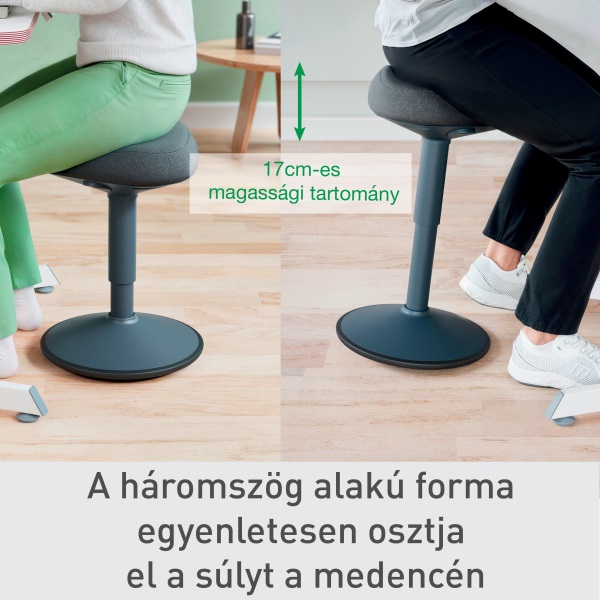 Leitz Ergo Active sötétszürke komfort ülőfelületű billenő ülőszék