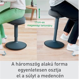 Leitz Ergo Active sötétszürke komfort ülőfelületű billenő ülőszék