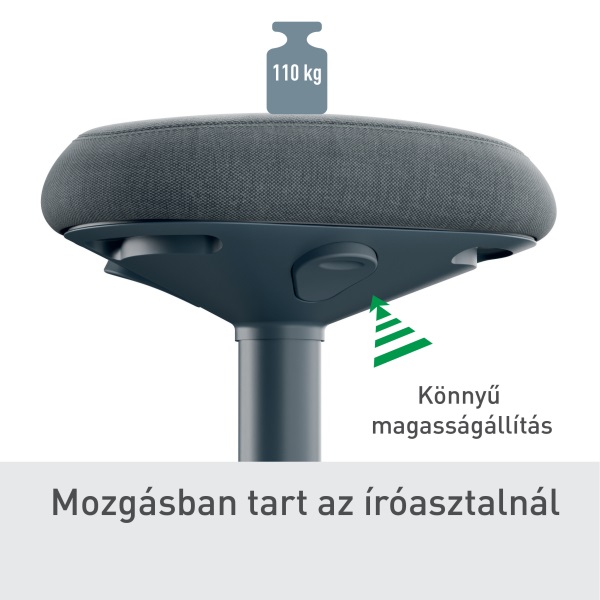 Leitz Ergo Active sötétszürke komfort ülőfelületű billenő ülőszék