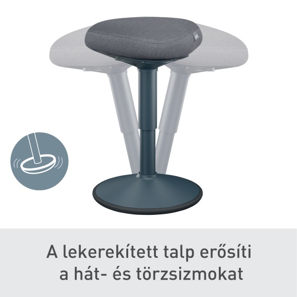 Leitz Ergo Active sötétszürke komfort ülőfelületű billenő ülőszék