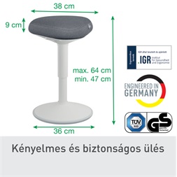 Leitz Ergo Active szürke komfort ülőfelületű billenő ülőszék