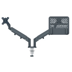 Leitz Ergo Dual sötétszürke helytakarékos monitor- és laptopkar