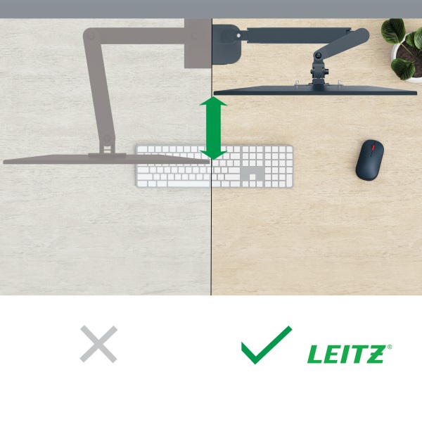 Leitz Ergo Dual sötétszürke helytakarékos monitor- és laptopkar
