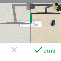 Leitz Ergo Dual sötétszürke helytakarékos monitor- és laptopkar