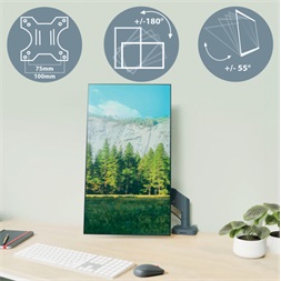 Leitz Ergo Dual sötétszürke helytakarékos monitor- és laptopkar