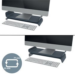 Leitz Ergo kétállású sötétszürke monitorállvány