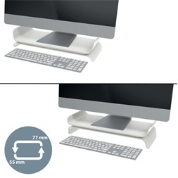 Leitz Ergo kétállású világosszürke monitorállvány