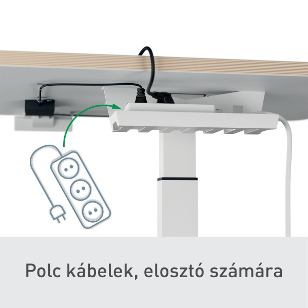 Leitz Ergo kisméretű fehér felállásra emlékeztetővel ellátott elektromos ülő-álló asztal