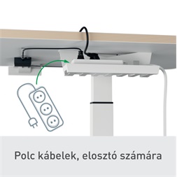 Leitz Ergo kisméretű fehér felállásra emlékeztetővel ellátott elektromos ülő-álló asztal