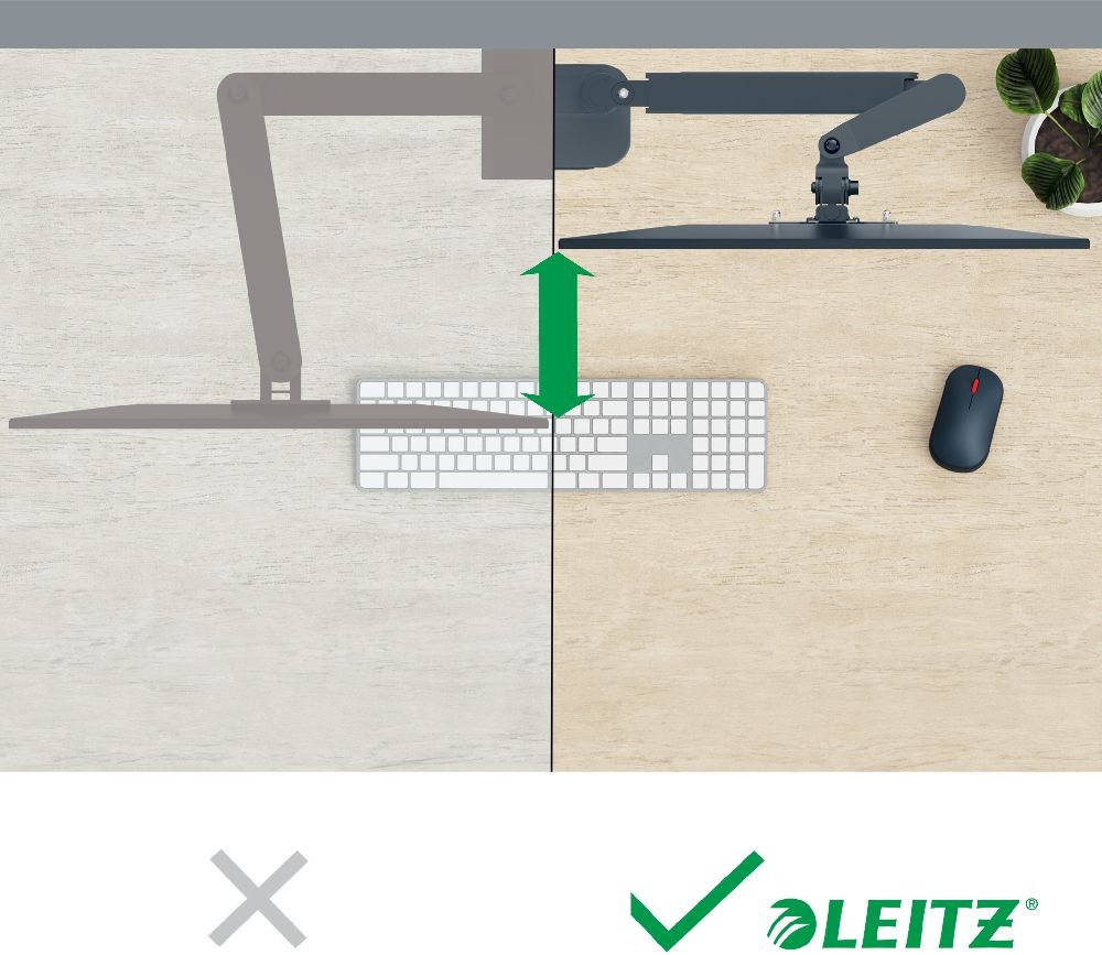 Leitz Ergo sötétszürke helytakarékos monitorkar