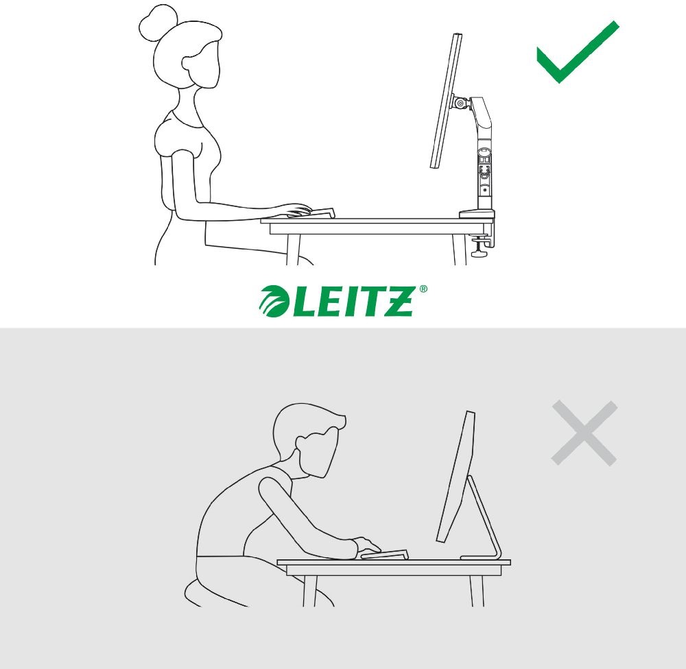 Leitz Ergo sötétszürke helytakarékos monitorkar