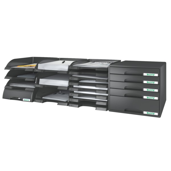 Leitz Jumbo Plus fekete irattálca