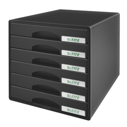 Leitz Plus 6 fiókos fekete irattároló