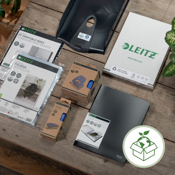 Leitz Recycle A4 karton piros 3-pólyás mappa