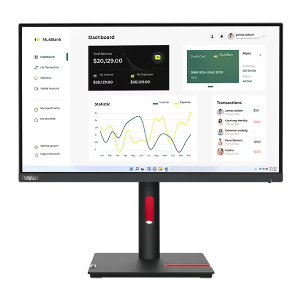 Lenovo 23" ThinkVision T23I-30 FHD IPS HDMI/DP/VGA/USB WLED monitor