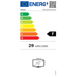 Lenovo 32" ThinkVision P32p-20 UHD IPS USB/HDMI/DP/Thunberbol monitor
