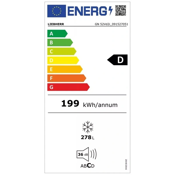 Liebherr GN 52Vd2i fehér, egyajtós, Fagyasztó:278L, No frost fagyasztószekrény
