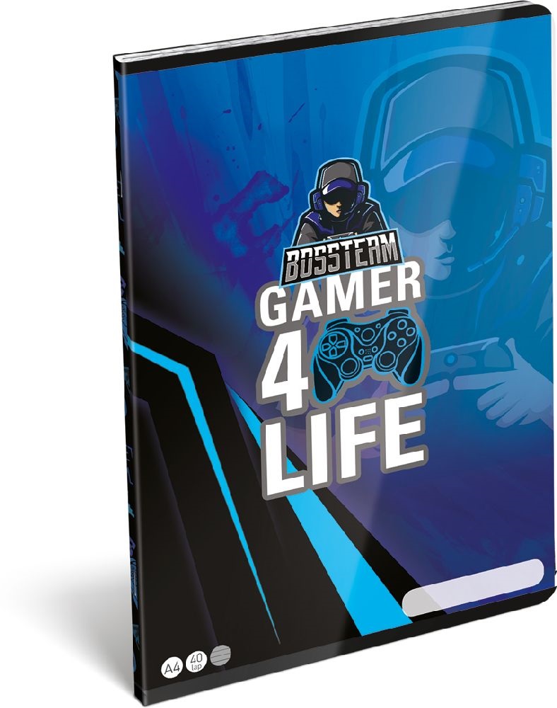 Lizzy Bossteam Gamer 4Life 22963301 FSC A4 40 lapos tűzött vonalas füzet