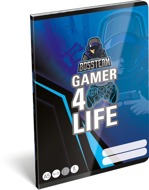 Lizzy Bossteam Gamer 4Life 22966901 FSC A5 12-32 tűzött vonalas füzet