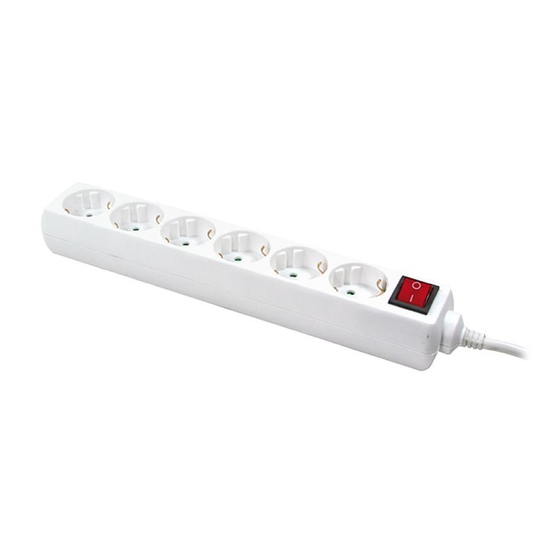 Logilink LPS202 6-os hosszabbító + kapcsoló, 6x CEE 7/3, 1,5 m, fehér