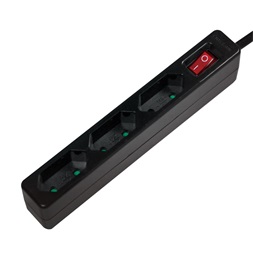 Logilink LPS230B Aljzat 3-as + kapcsoló, 3x CEE 7/16, 1,5 m, fekete