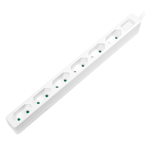 Logilink LPS231 Aljzat 6-os, 6x CEE 7/3, vékony, 1,5 m, fehér