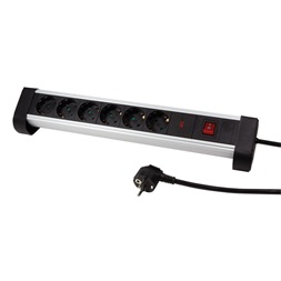 Logilink LPS215 Aljzat 6-os + kapcsoló, 6x CEE 7/3, 1,4 m, fekete/ezüst
